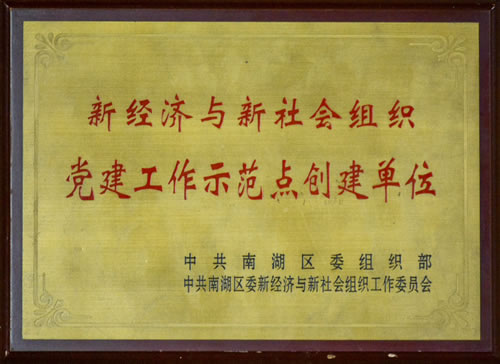 2017年6月中共南湖区委组织部中共南湖区委新经济与新社会组织工作委员会 新经济与新社会组织党建工作示范点创建单位